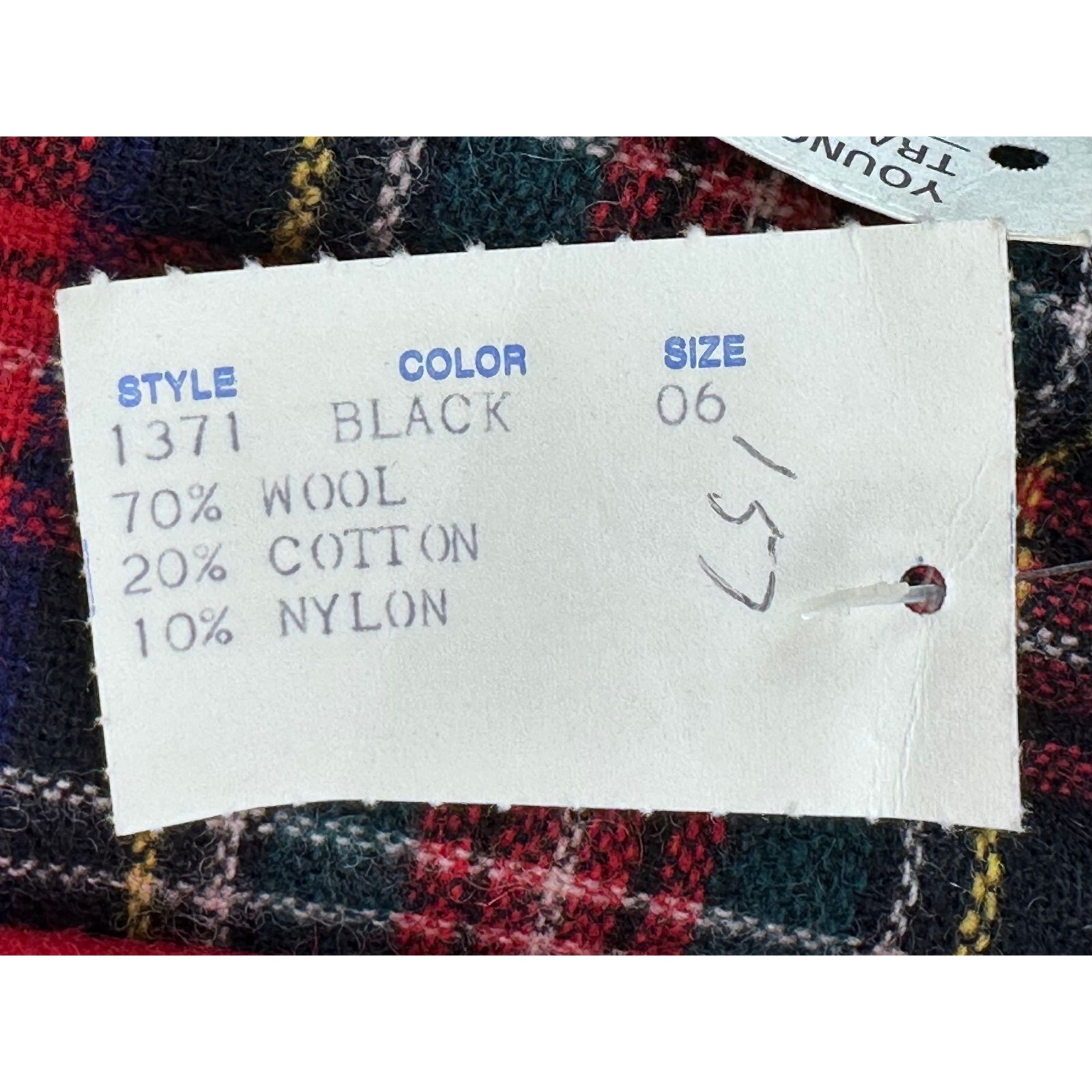 Vintage 1970s Red Plaid Patchwork Midi Skirt 70s Young Traditions Deadstock NWT