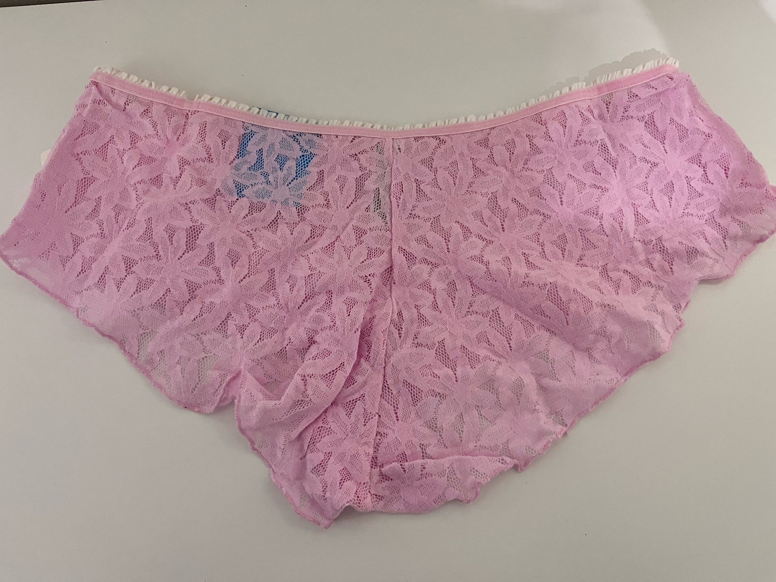 Lace See Thru Boyleg Boy shorts Fruit of Loom NWT Pink Orchid Lacy Panties 7 M