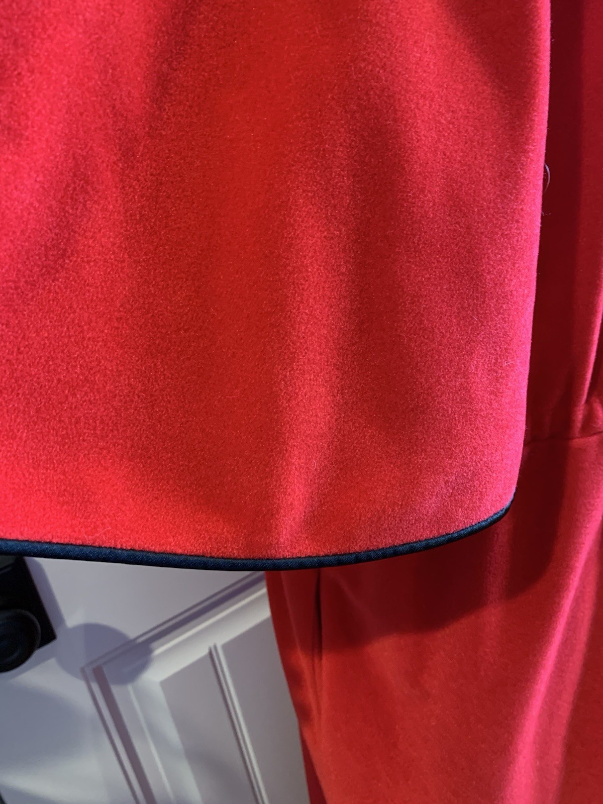 VTG Red Velour Vanity Fair 1/2 Zip Robe House Dress Sz S Flutter Cape Sleeve 70s