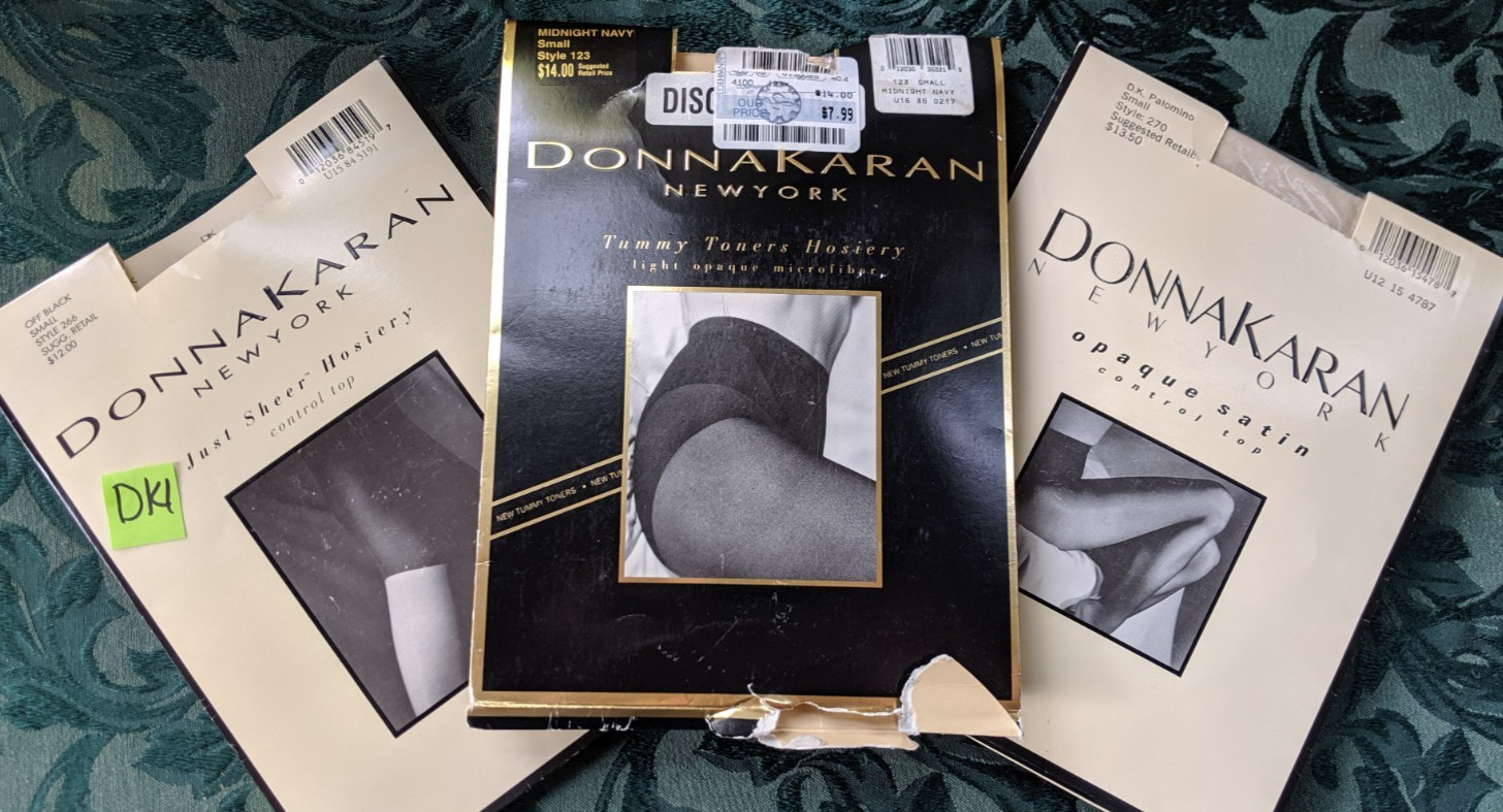 Vintage Stockings 3pr Pantyhose Nylons Donna Karan small 266 126 270 #DK1