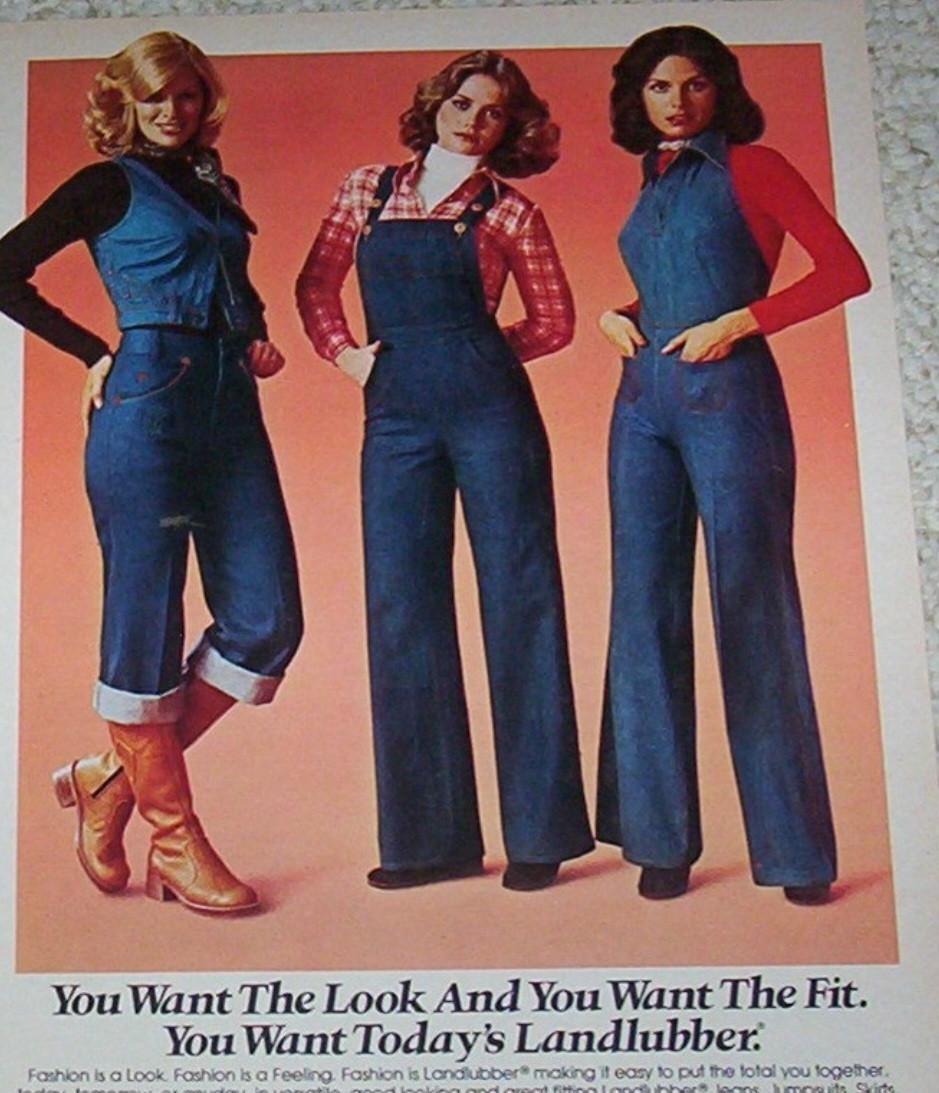 VINTAGE 70S LANDLUBBER OVERALLS JEANS DENIM 28 × 30 9 RARE BOSTON MASS USA EXC