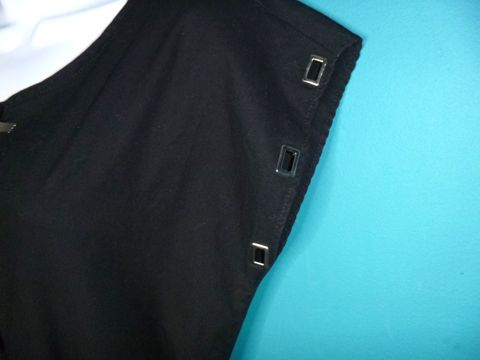 Vtg 80s Marissa Jumpsuit Black Silver Toggles NEW WAVE Sz M/L