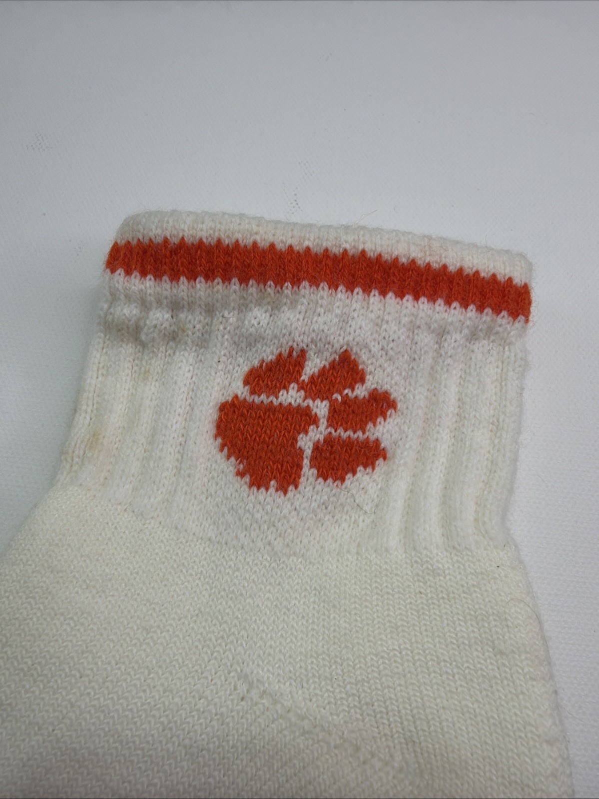 VTG Socks Cheerleading NOS Acrylic Nylon 9-11 White Orange 90s USA TCK New.