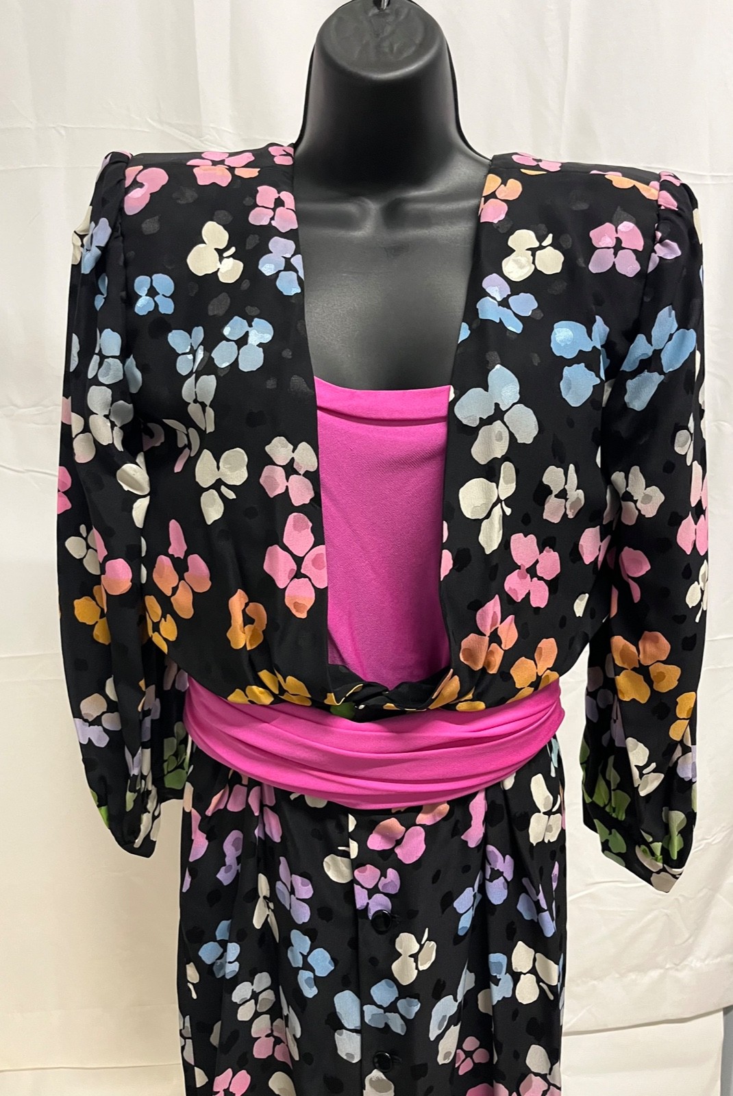 Unique & Versatile Vintage 1980s VALENTINO NIGHT multicolor Silk Dress M