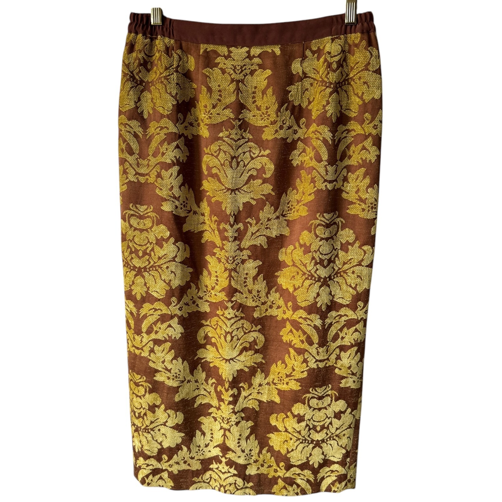 Vintage Donna Vinci Couture Pencil Straight Skirt 8 Tapestry Textured Lined W30″