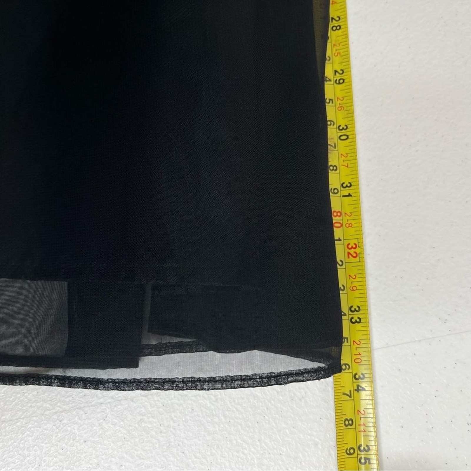 Vintage Bedford Fair Lifestyles Black Chiffon Maxi Skirt Women Size 10 Pull On
