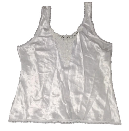 Vintage White Liquid Satin Camisole M Lingerie