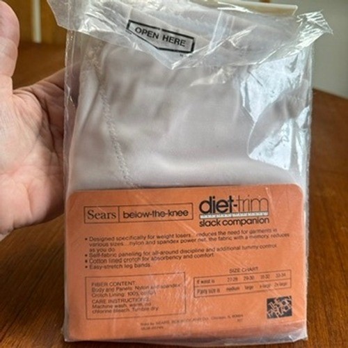NEW Vintage Sears Diet-Trim Below-the-Knee Firm Shaping Shapewear Girdle White M
