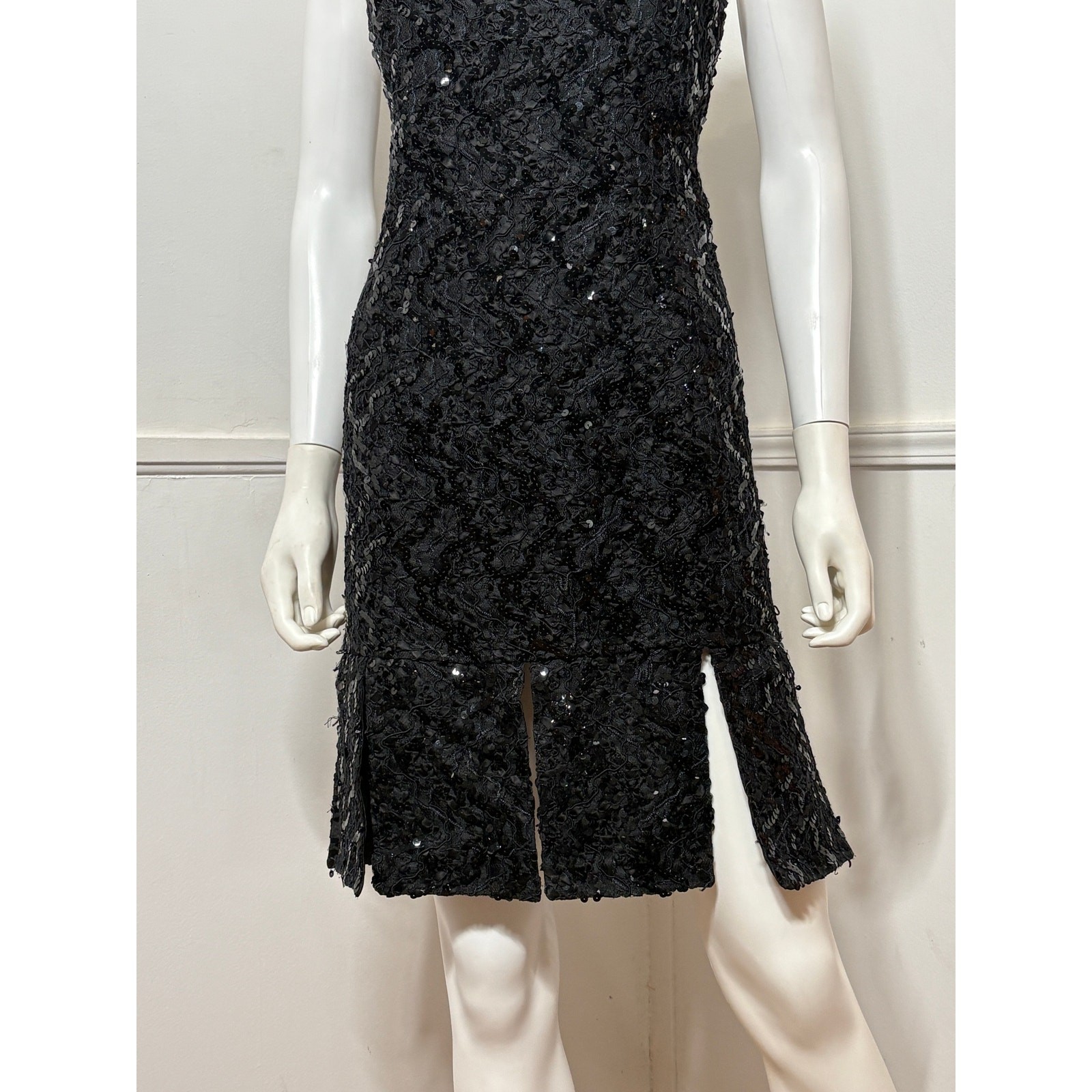 Extra Large 1980s Vintage Sequined Carwash Hem Mini Dress by HW Collections