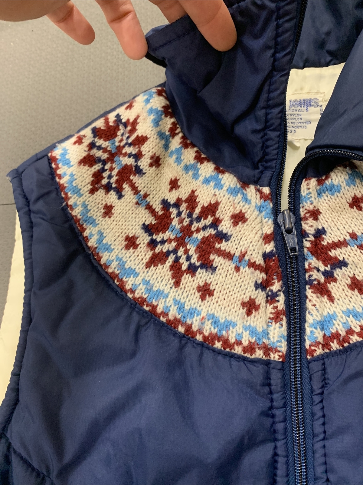 Vintage Andy Johns International Women’s Winter Vest Ski Size Medium Navy FS