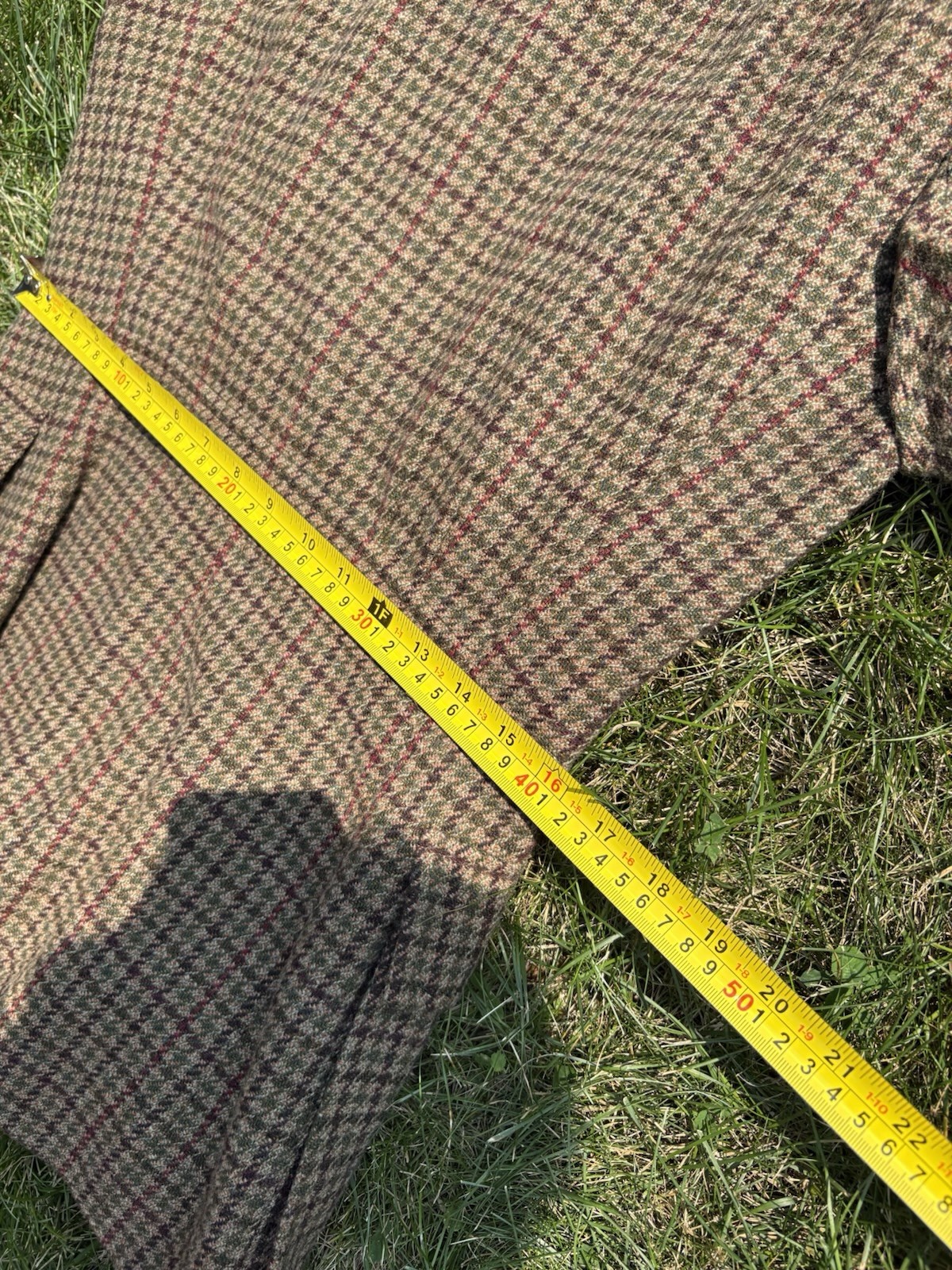 Vintage Ralph Lauren Womens Brown Plaid Wool Tweed Blazer/Jacket • Size 8