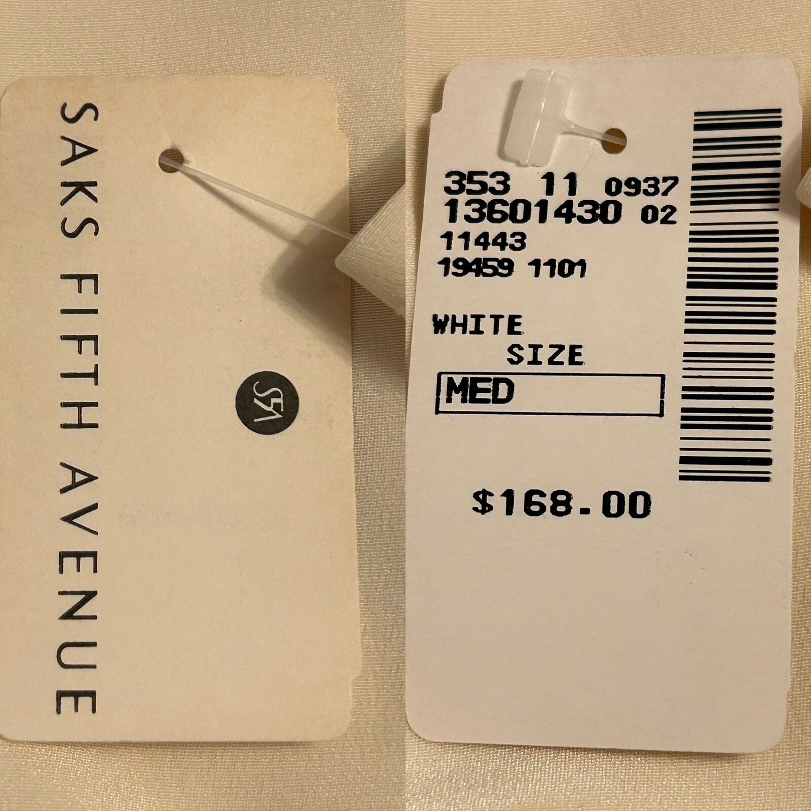 Vtg 90’s NWT Saks Fifth Avenue Ivory 100% Silk Tunic Top Wm Md Real Clothes Line
