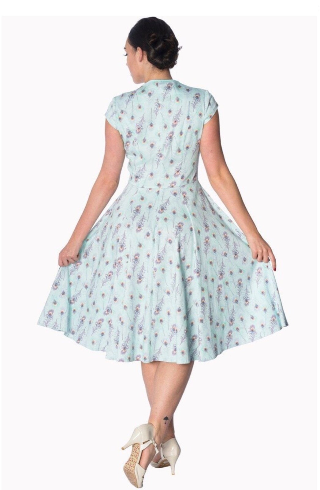 Peacock Feather 50’s Dress