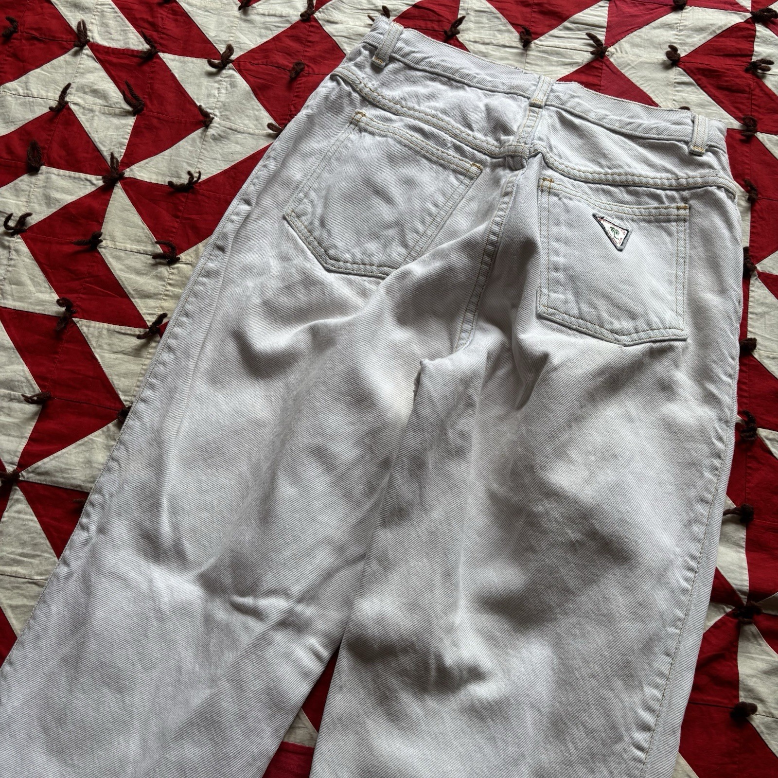 Vintage 1980s Taper Leg Bleached White Denim As Is Women’s