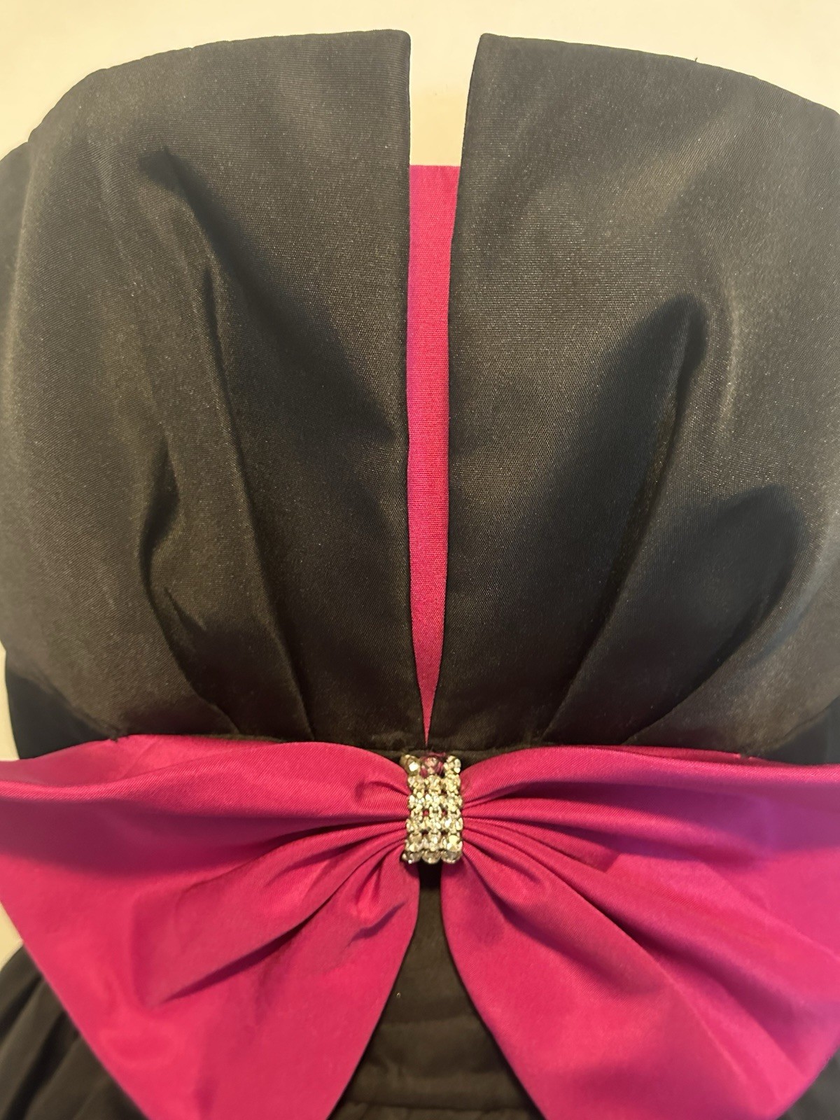 80’s Vintage Huey Waltzer Darcy Dress Party Cocktail Bow Strapless Glam Sz S/M