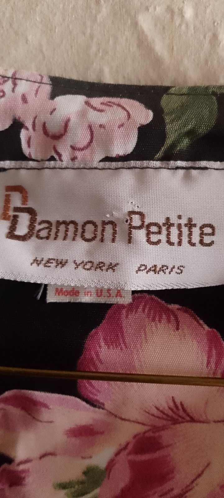 Vtg,Damon Petite,Ruched Waist Women’s Blouse/Jacket,Shor Sleeve,Floral,Union Tag