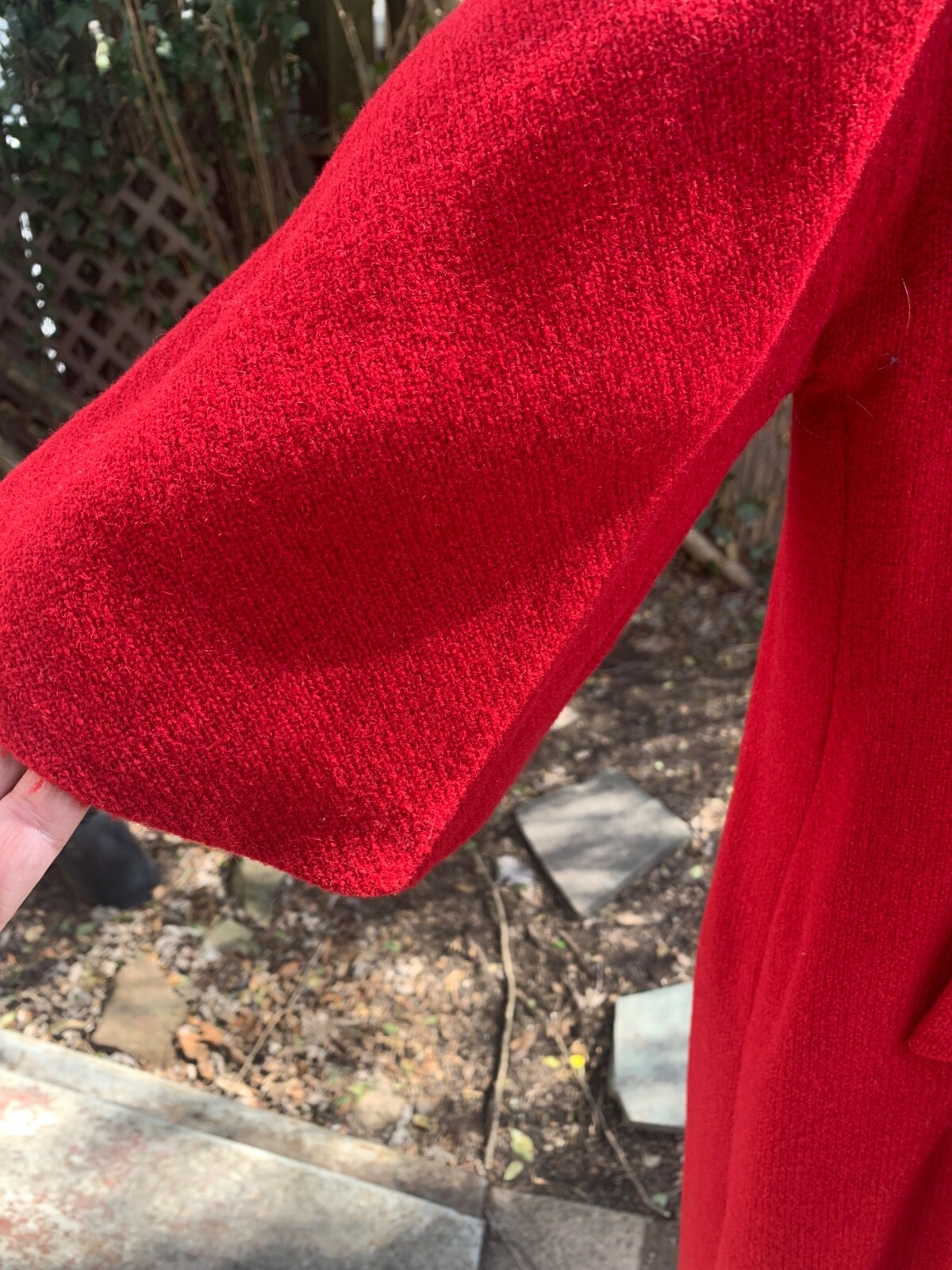 Vintage 1960s Designer Geoffrey Beene Bell Sleeve Red Wool Mod Dress
