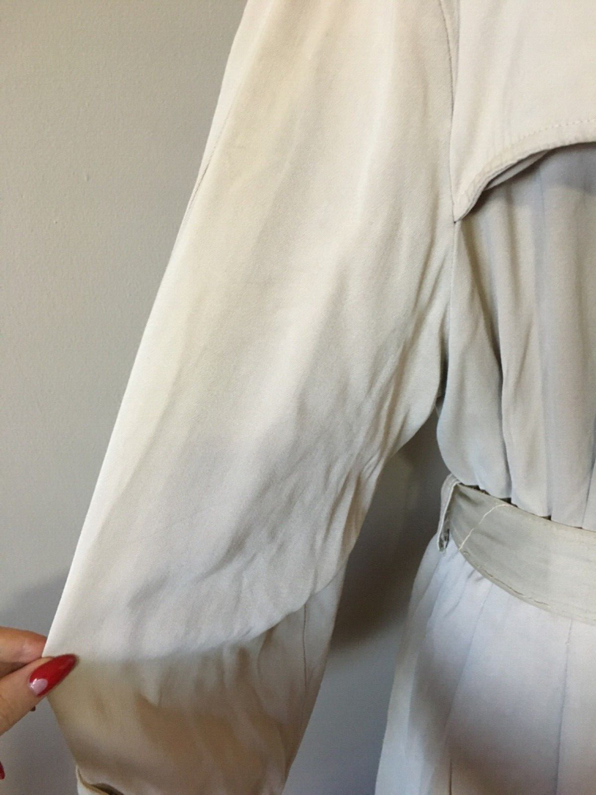 Vintage 1940s Casablanca Debutogs Trench Coat Beige Film Noir Old Hollywood Glam