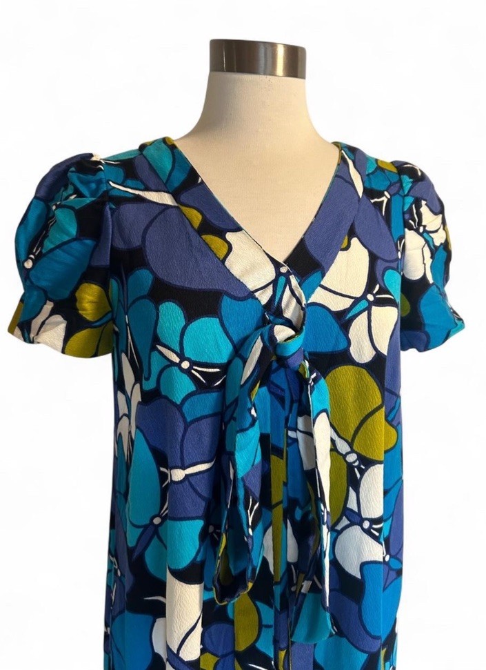 Handmade late 1960s/early 70s Hawaiian cotton barkcloth butterfly maxi dress S/M