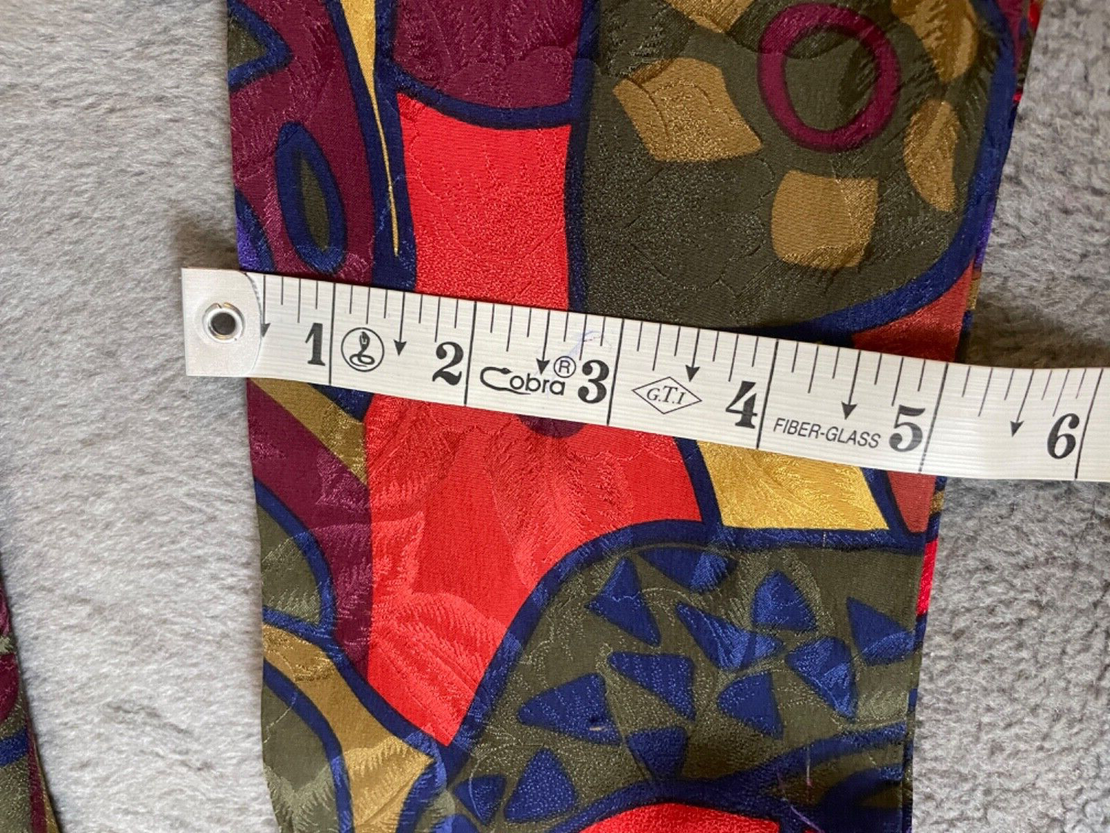 Vintage Carol Mignon Silks Dress 10 Multicolor Abstract Buttons Shift Tie VTG