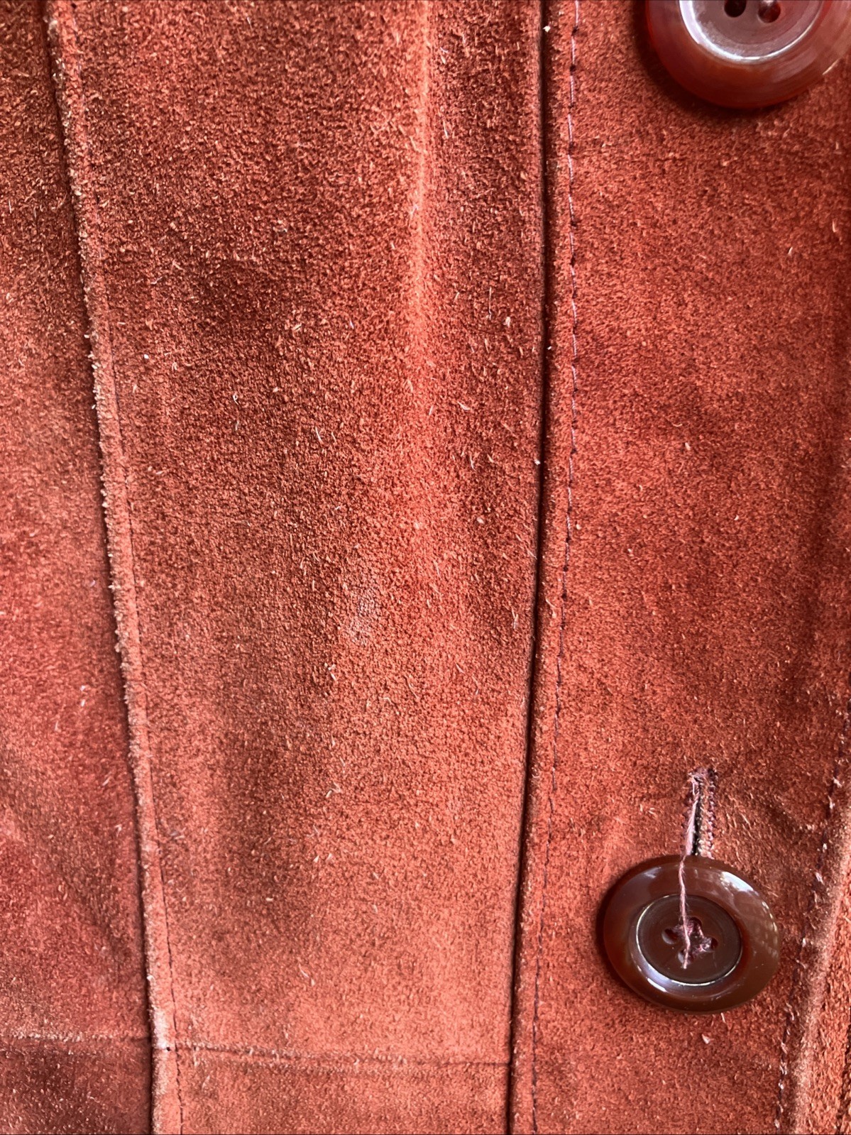 Vintage 1970s 70s Suede Belted Peacoat Burnt Orange Lined Size 9/10 XS