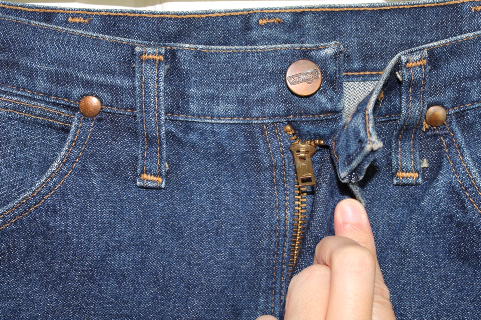 VTG 70s-80s Wrangler No Fault Jeans 936 Straight Leg Dark Wash W-30″Inseam 28.5″