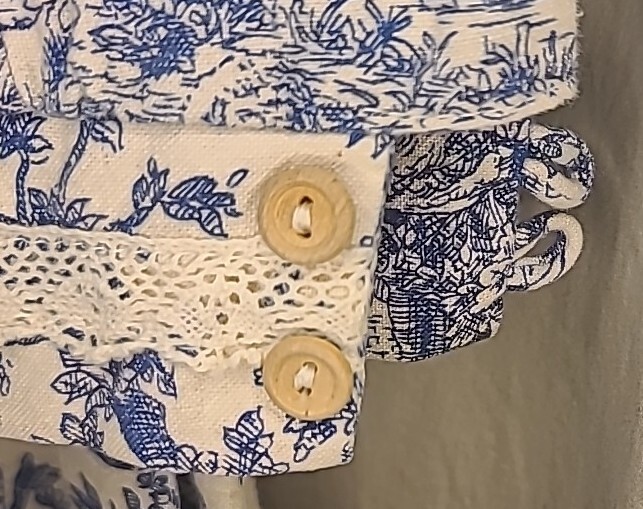 Gunne Sax Jessica Mcclintock Toile De Jouy Prarie Dress Vtg 70s Sz 9 Blue Cream