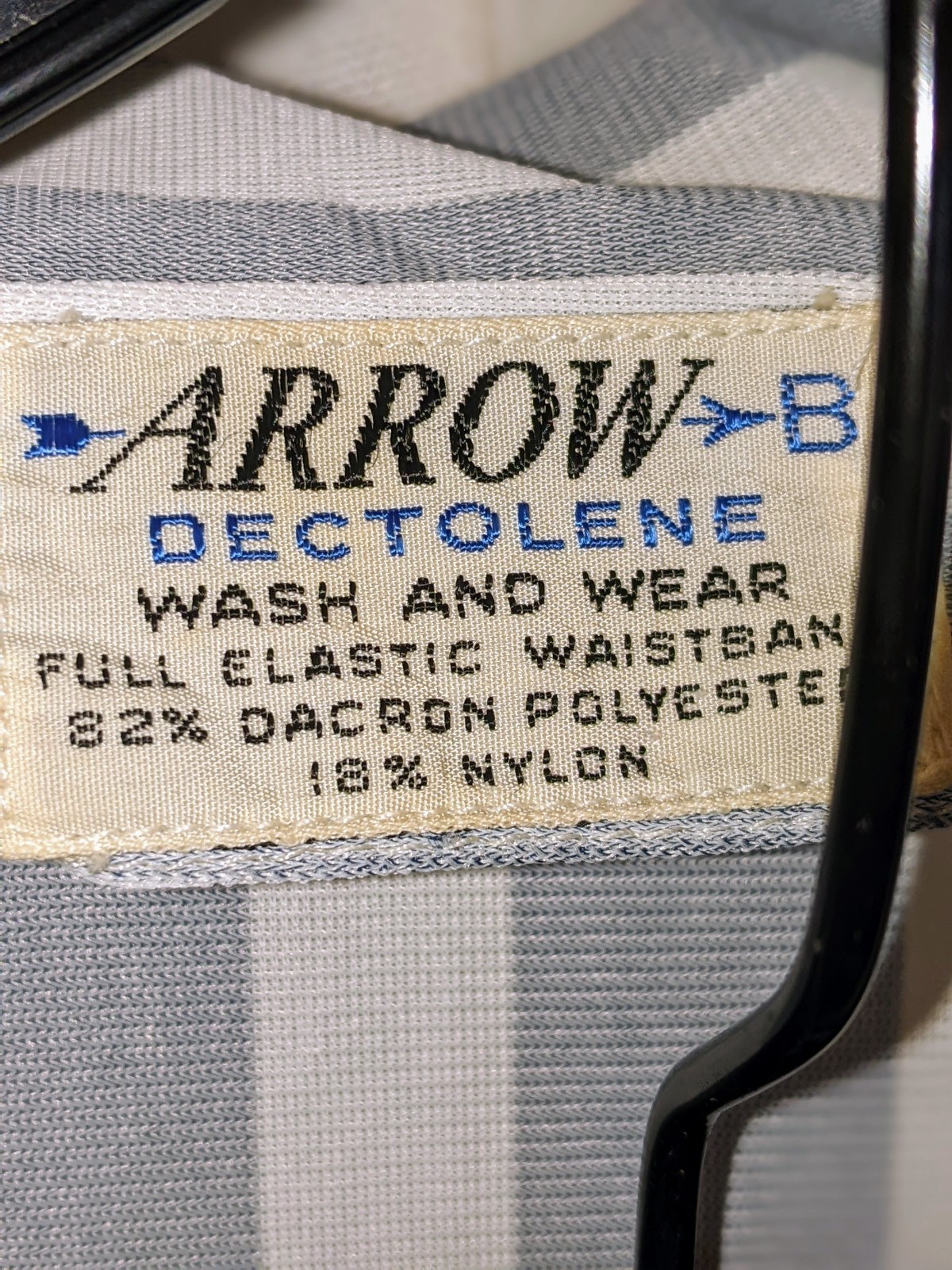 Vintage Men’s Arrow Dectolene Nylon PJ’s Blue & White Stripe Size M