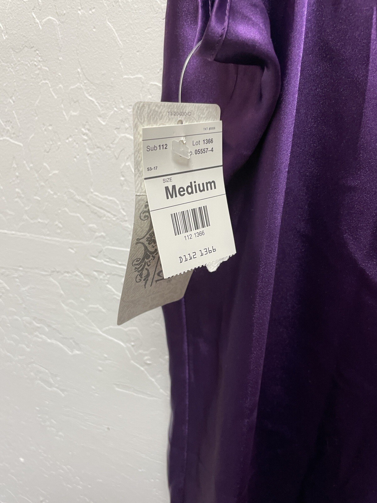 Vintage Adonna Glossy Satin Chemise M Purple Lace V-neck Sleeveless NEW
