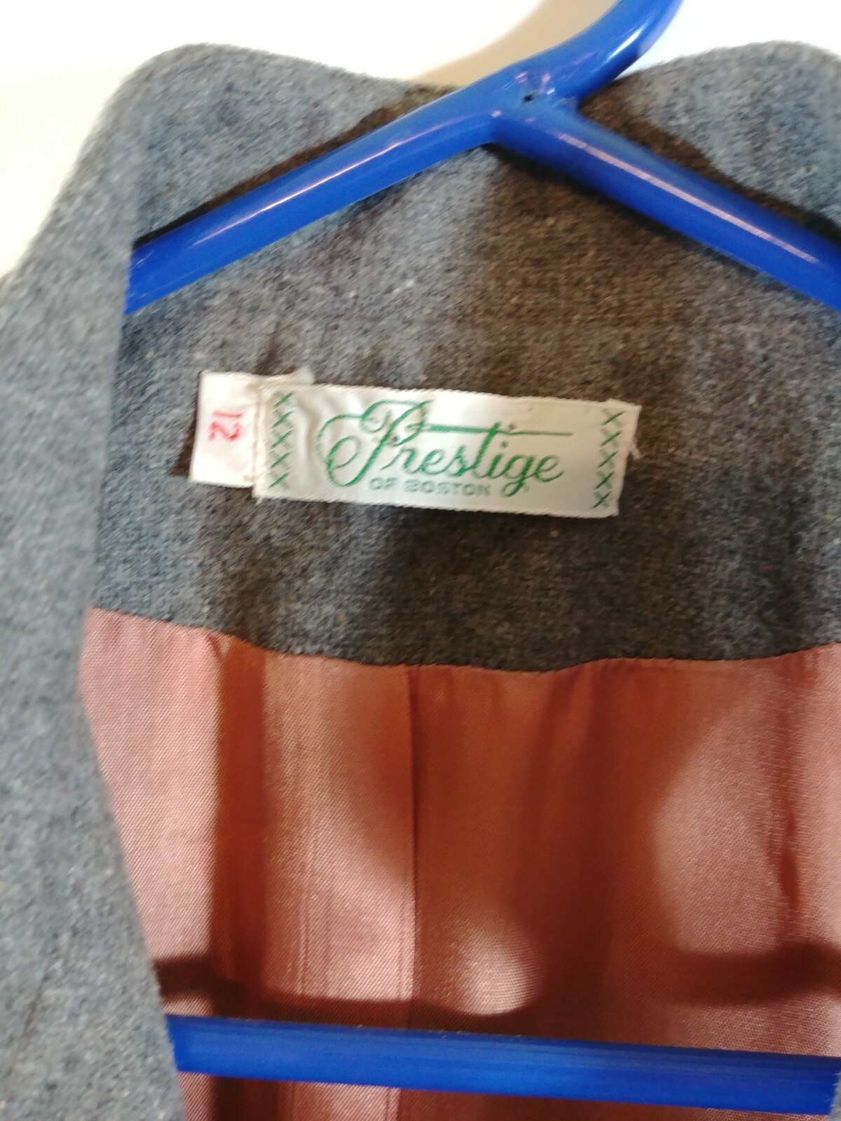 Vintage Prestige of Boston Grey Wool Women’s Jacket, Size 12, #1229