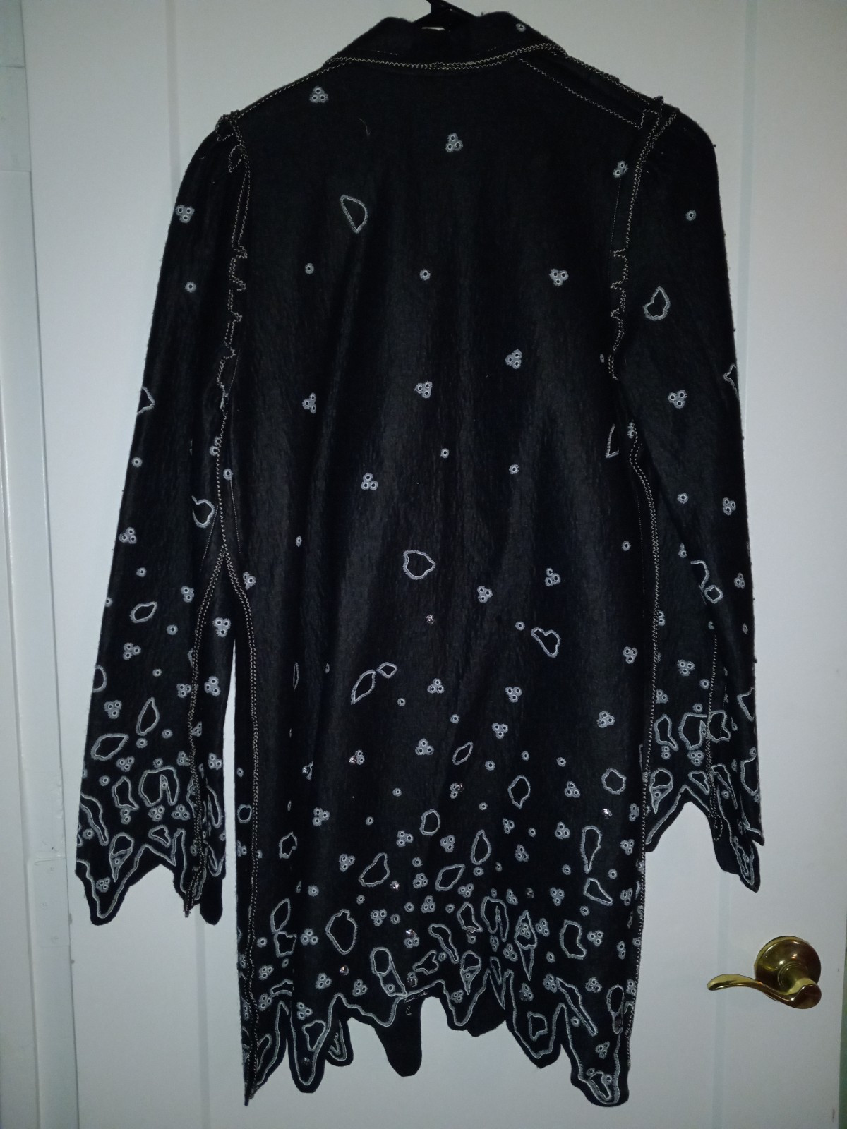 Vintage Zandra Rhodes Couture Black Felt Embellished Jacket Handmade England M