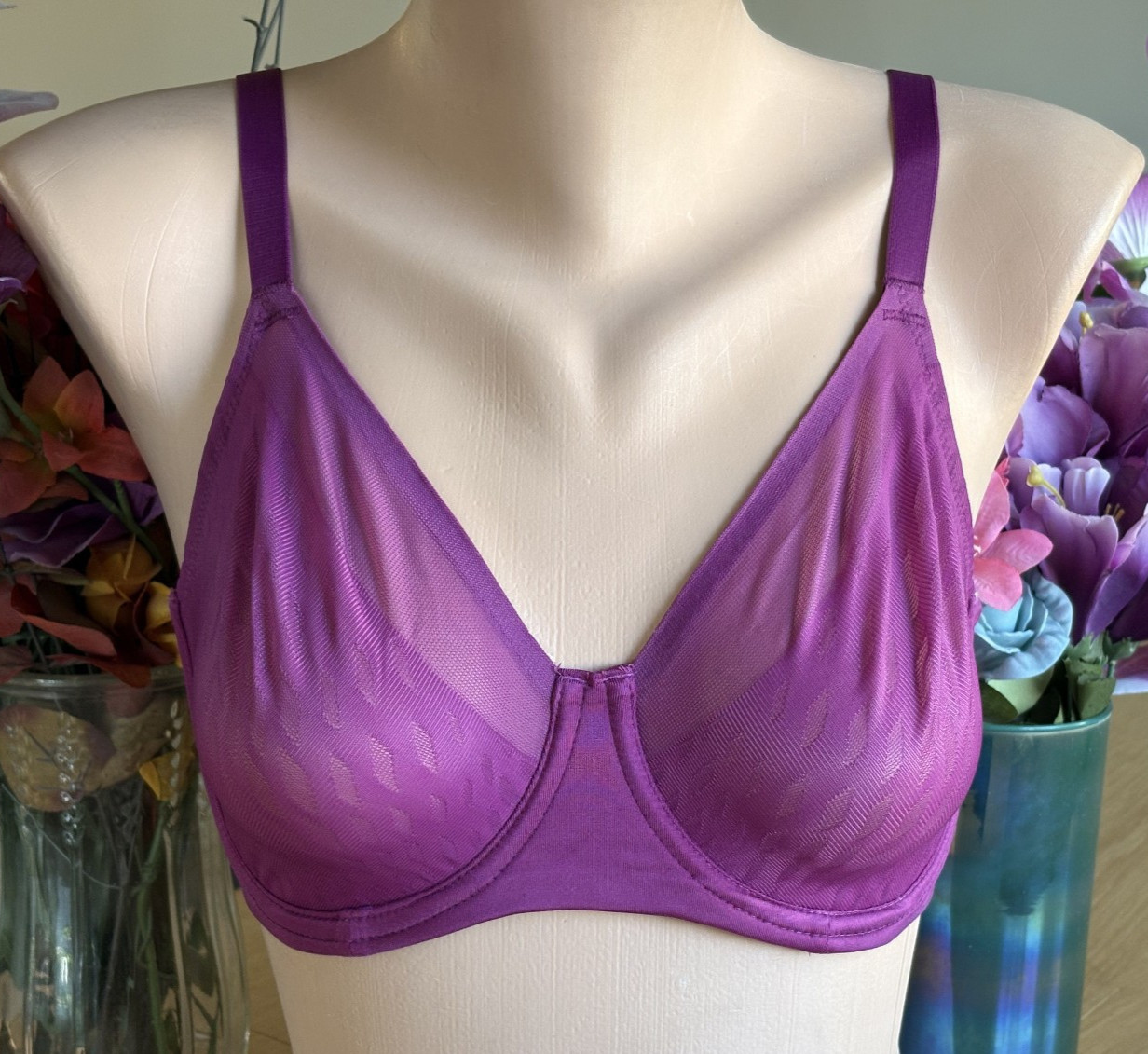 Wacoal 34DD Fuchsia Purple Elevated Allure Seamless Lift Underwire Bra #855336