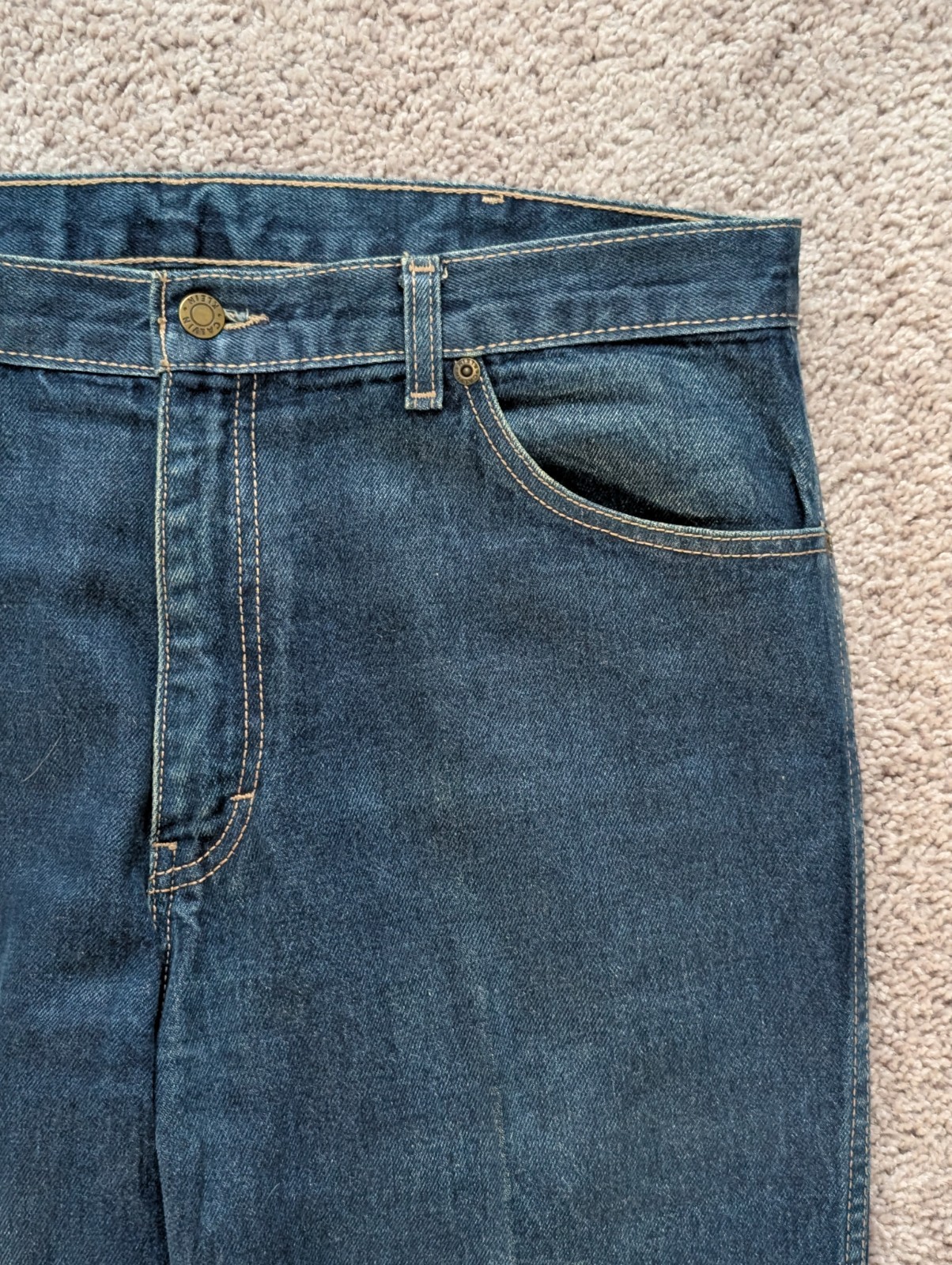 VTG Calvin Klein Jeans Womens 38×36 VTG Hemmed To 36×30 High-Rise USA 70s 80s