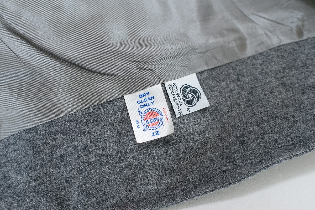 Evan Picone Blazer Jacket 12 Union Made 80s Petite Pure Wool Gray 12 preppy