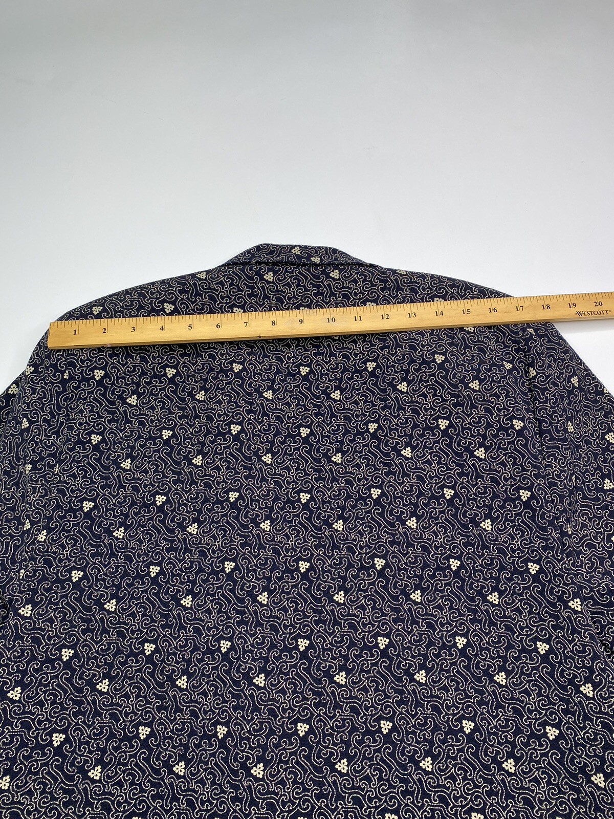 VTG Basile Made In Italy Womens Light Weight Navy Floral Long Coal Size M/L