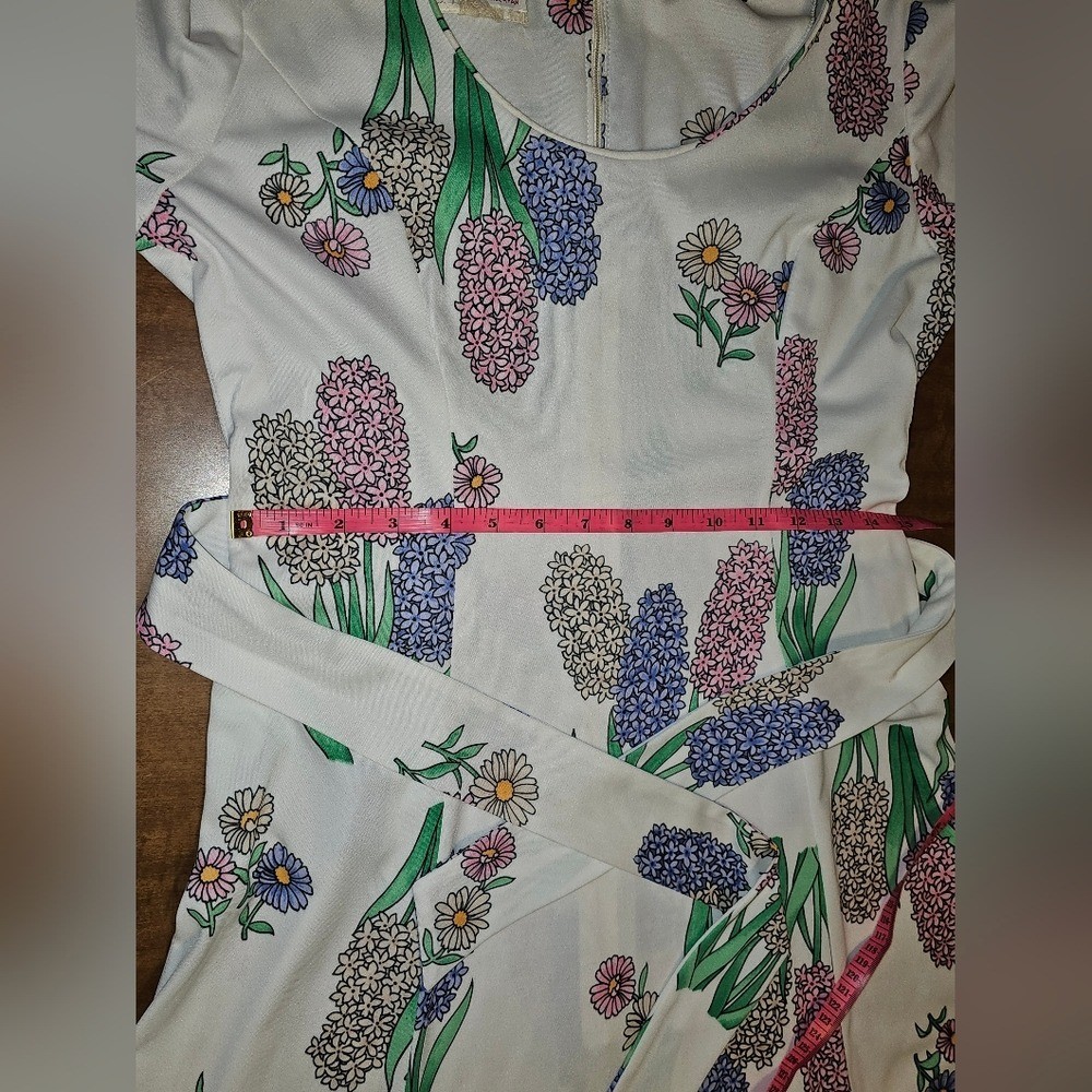 Vntg 60s 70s Serbin Of Florida Muriel Ryan Long Dress Gown Caftan Floral M L H7