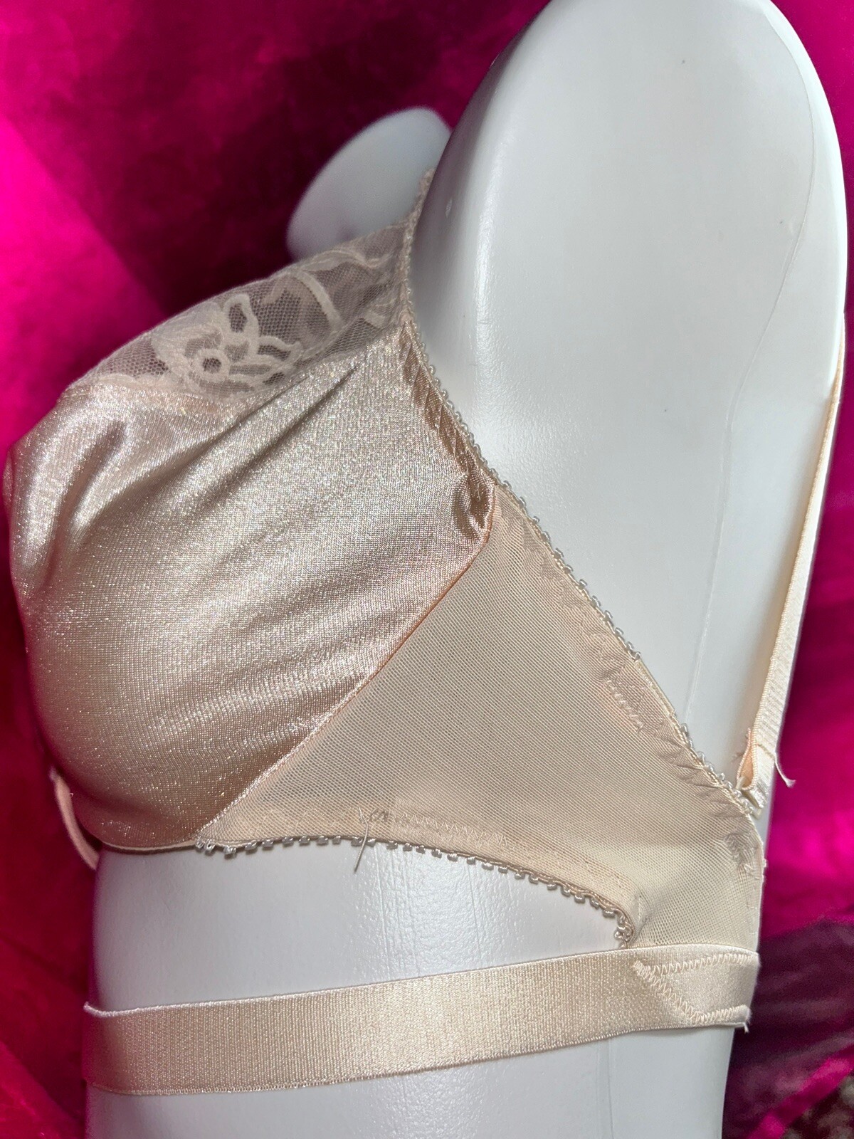 Vtg GLAMORISE Bra Minimazer SZ 34DDD Underwire Champagne RARE
