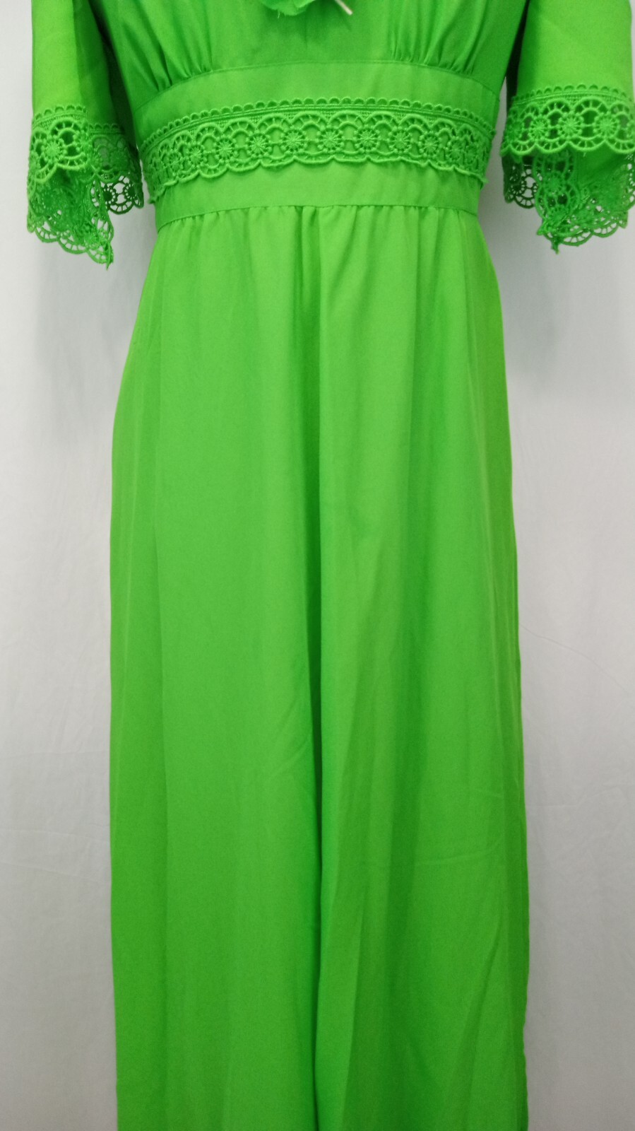 German Vintage 1970’s Women’s Green Evening Soiree Long Tall Dress 12