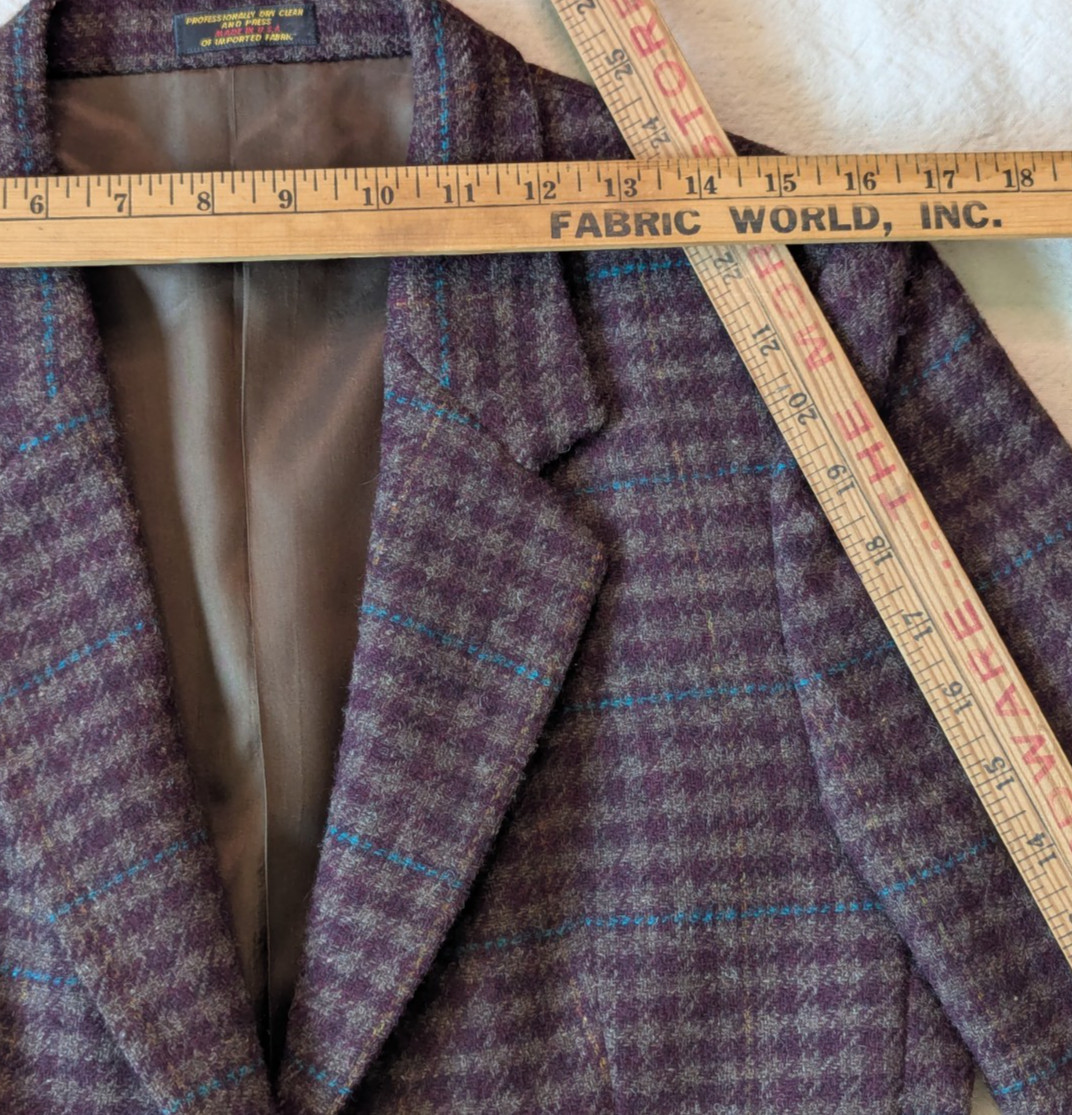 Regent Clothes Women’s VTG 70s Wool Tweed Preppy Maroon One Button Blazer Size 8