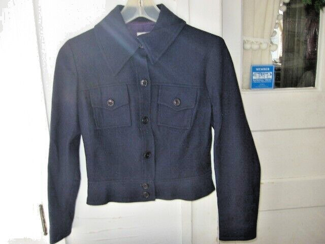VINTAGE 1960-70 NAVY BLUE WOOL COLLEGE TOWN JACKET – PREPPY