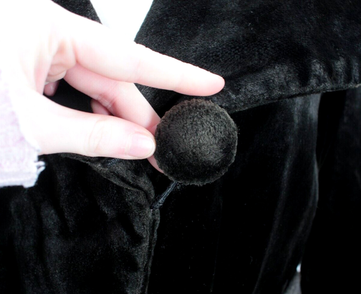 VTG Antique Women’s Early 1900s Black Velvet Jacket Sz S/M Large Collar Belted
