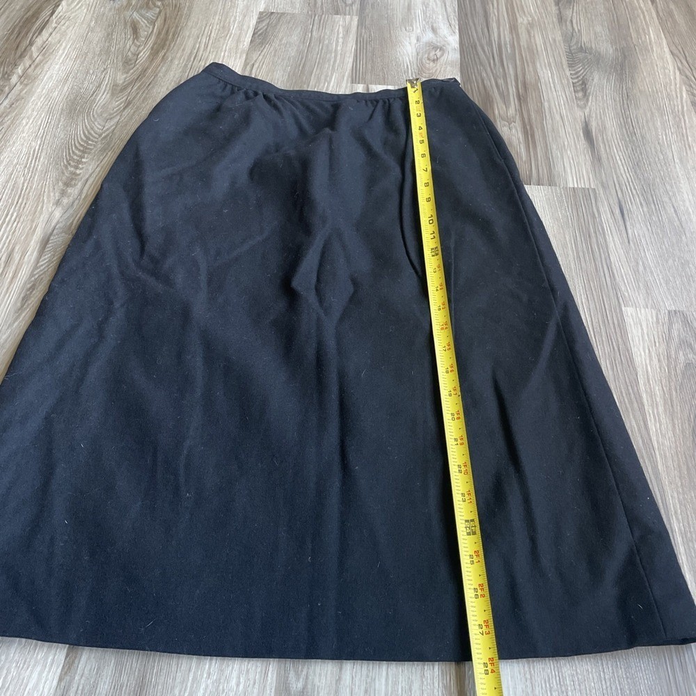 Vintage 70s Pendleton Wool Skirt Women’s Size 12 Black A-Line Midi USA Made