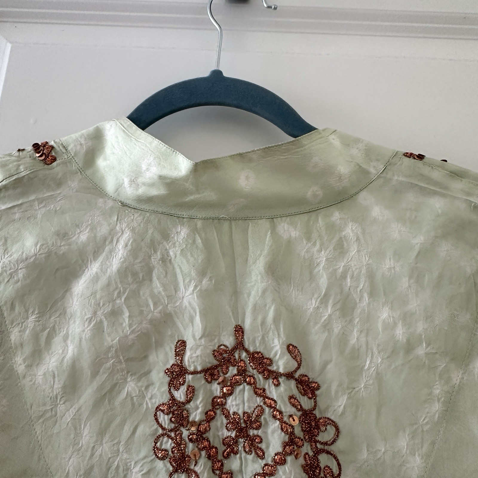 Vintage Soft Surroundings Silk Ombre Embroidered Sequin Tunic Women’s Sz Medium