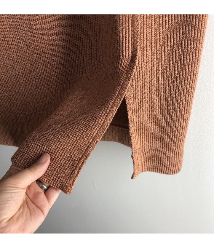Venice Knitting Mills Womens Size 18 Union Made Rose Gold Skirt Vintage Granny