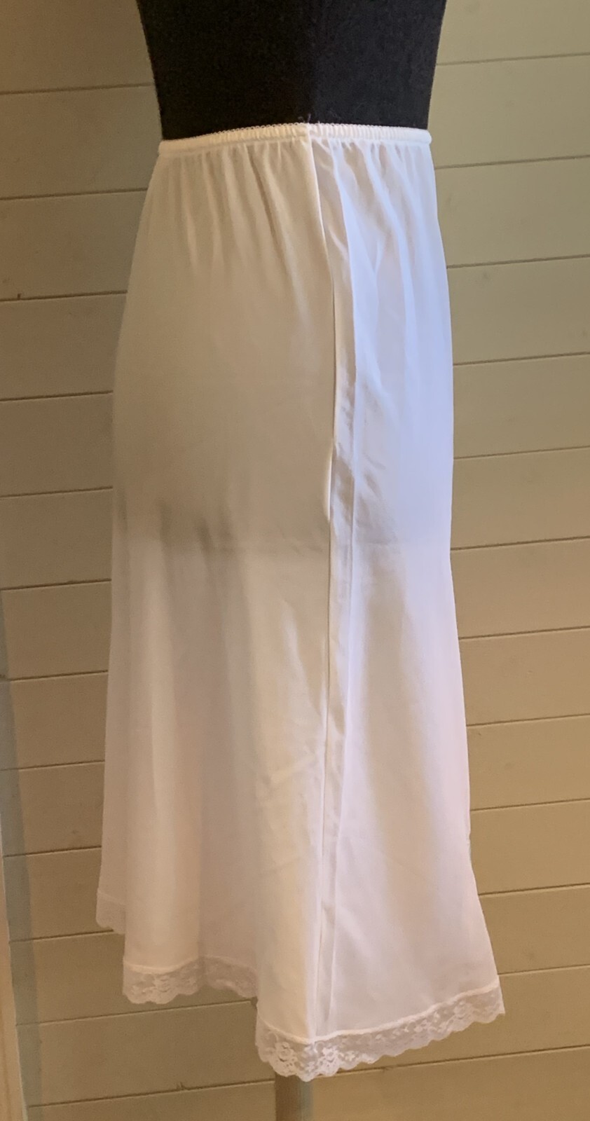 Vintage Corhan Noumair Hand Embroidered Butterflies Lace White Half Slip READ- S