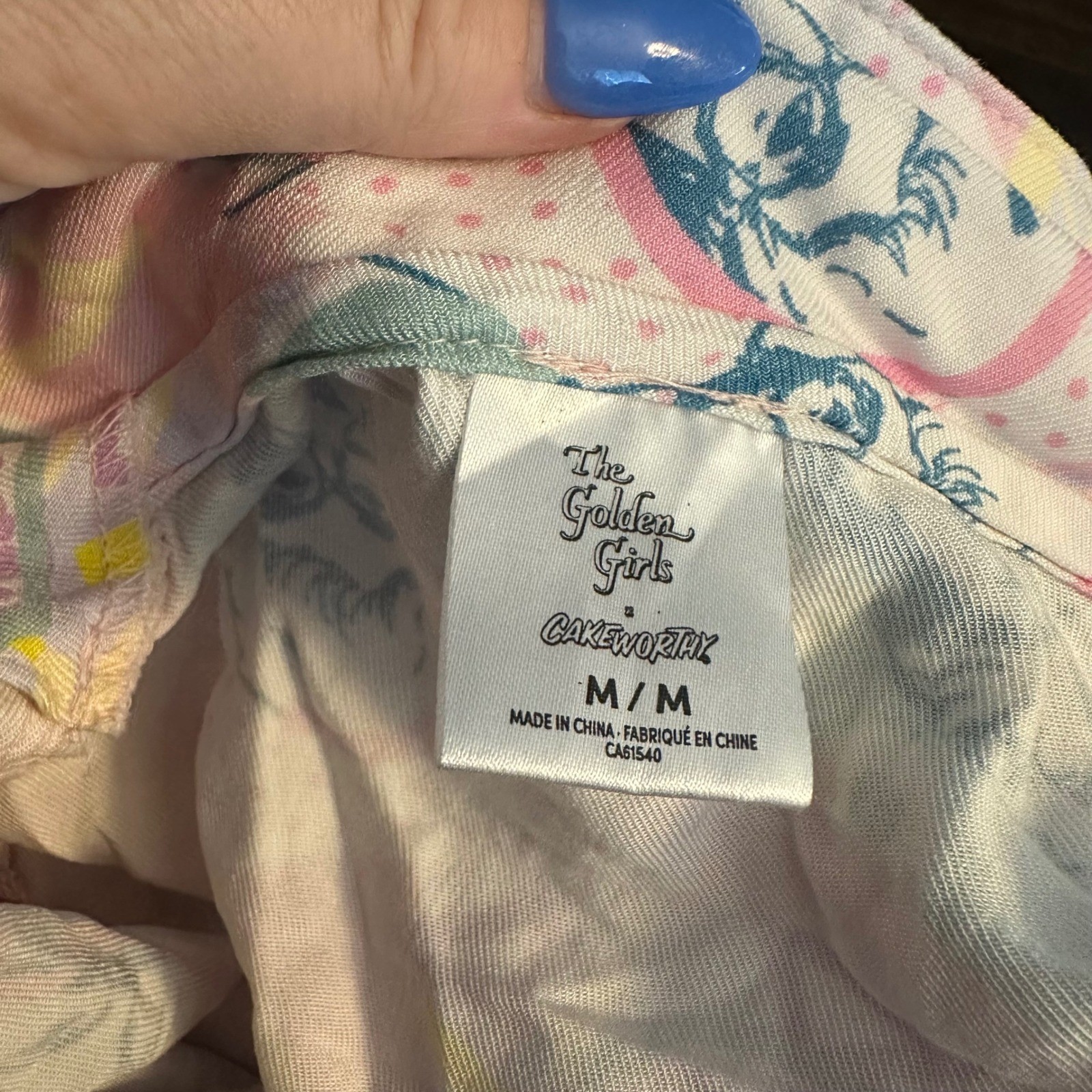 The Golden Girls Cakeworthy Pastel Retro All Over Print Button Down Shirt Medium