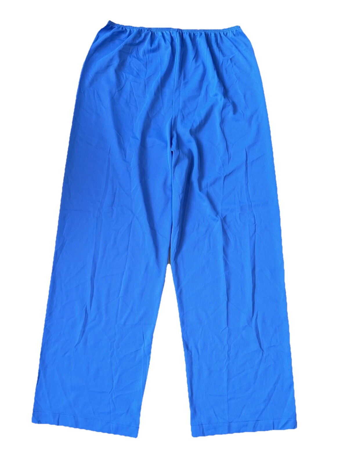 Vtg Vassarette Pajamas L Long Top & Crop Pants 25 Inseam blue Appliqué Detail