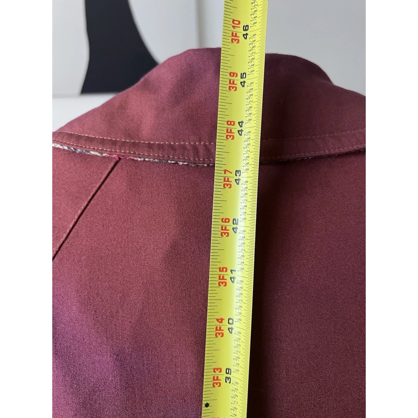 VTG Bonnie Cashin for Russ Taylor Trench Coat Burgundy Plaid Swing Long Large