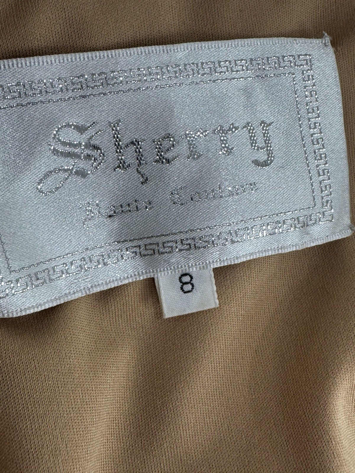 VTG Y2K Sherry Haute Couture Gold Beaded Pleated Gown Front Slit Designer