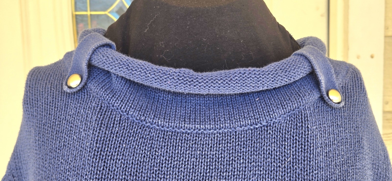 2000s CJ BANKS Periwinkle Sweater With Mock Neck Button Details Size 1X